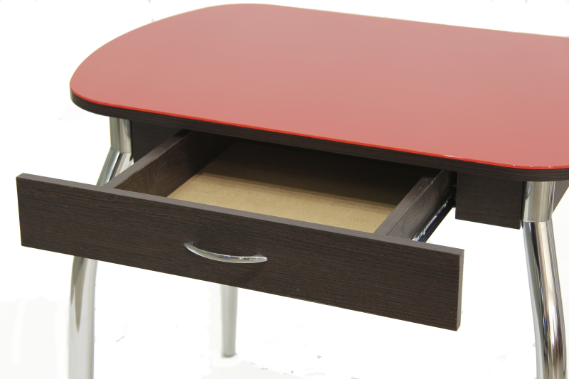 Стол с ящиком Гала-10 (венге/красный)