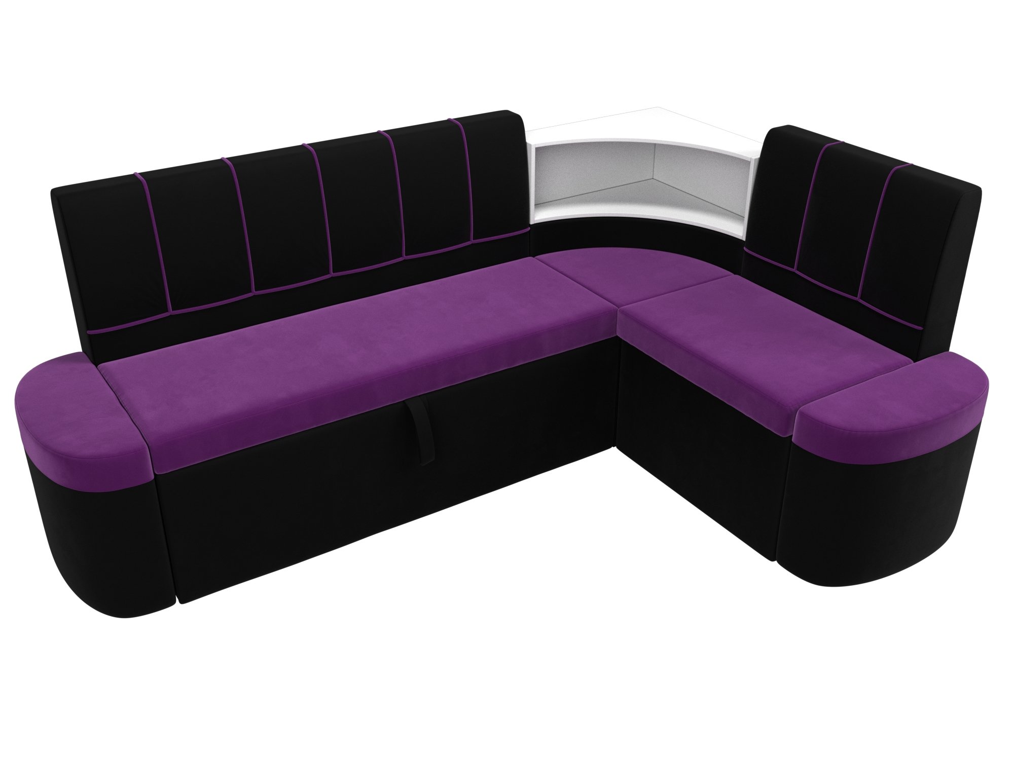 Кухонный угловой диван Тефида правый угол (Фиолетовый\Черный)