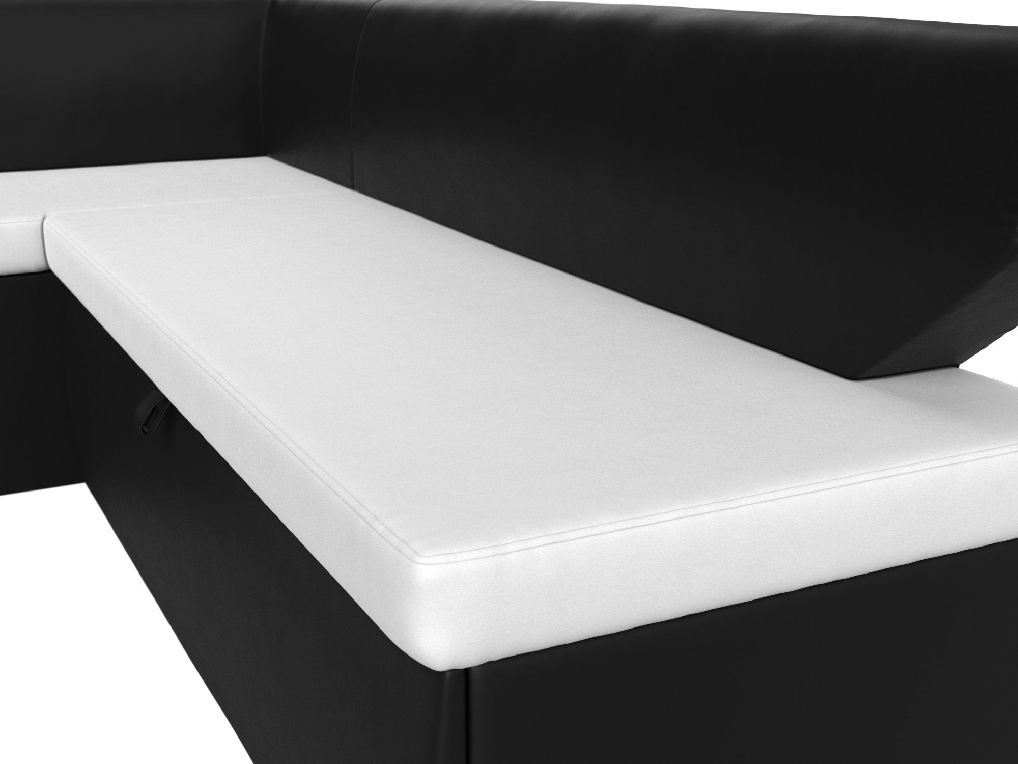 Кухонный угловой диван Омура левый угол (Белый\Черный)