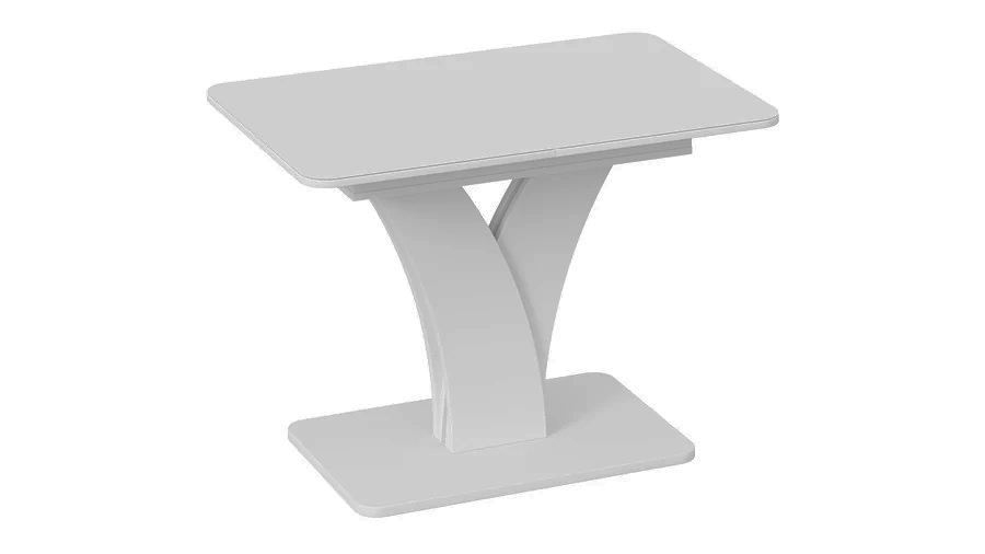 Стол обеденный раздвижной Люксембург Тип 2 Белый, Стекло белое матовое