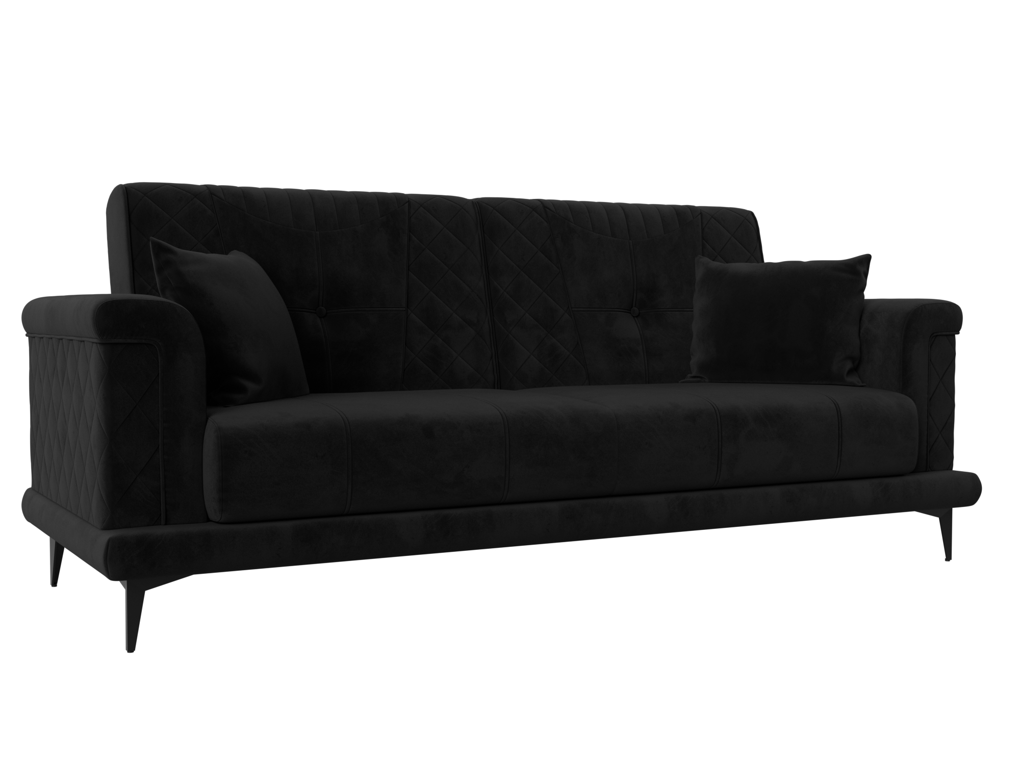 Прямой диван Неаполь (Черный)