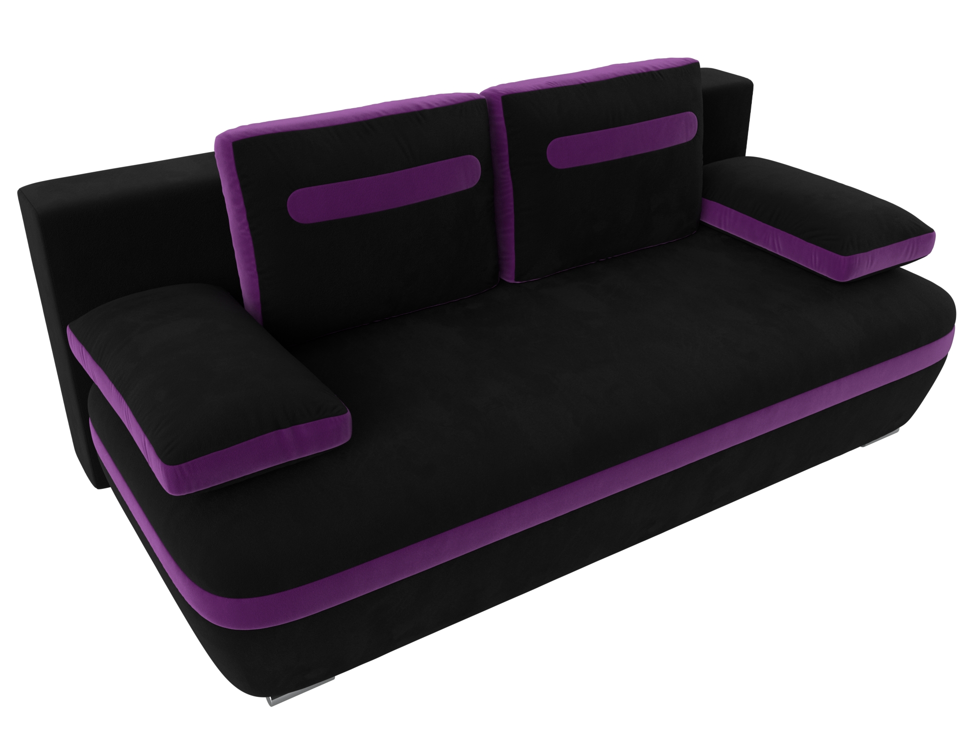 Прямой диван Каир (Черный\Фиолетовый)