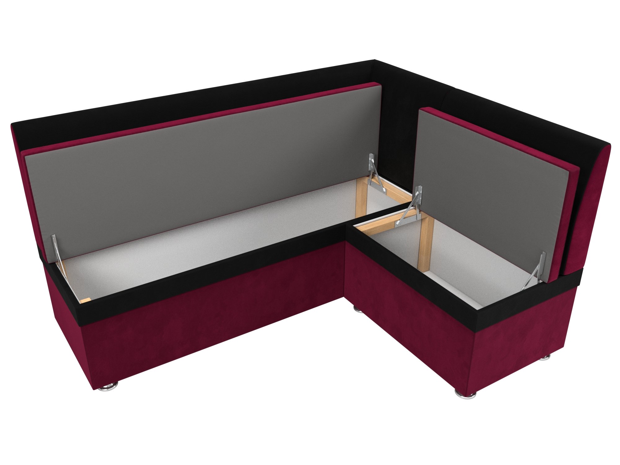 Кухонный угловой диван Уют правый угол (Бордовый\Черный)