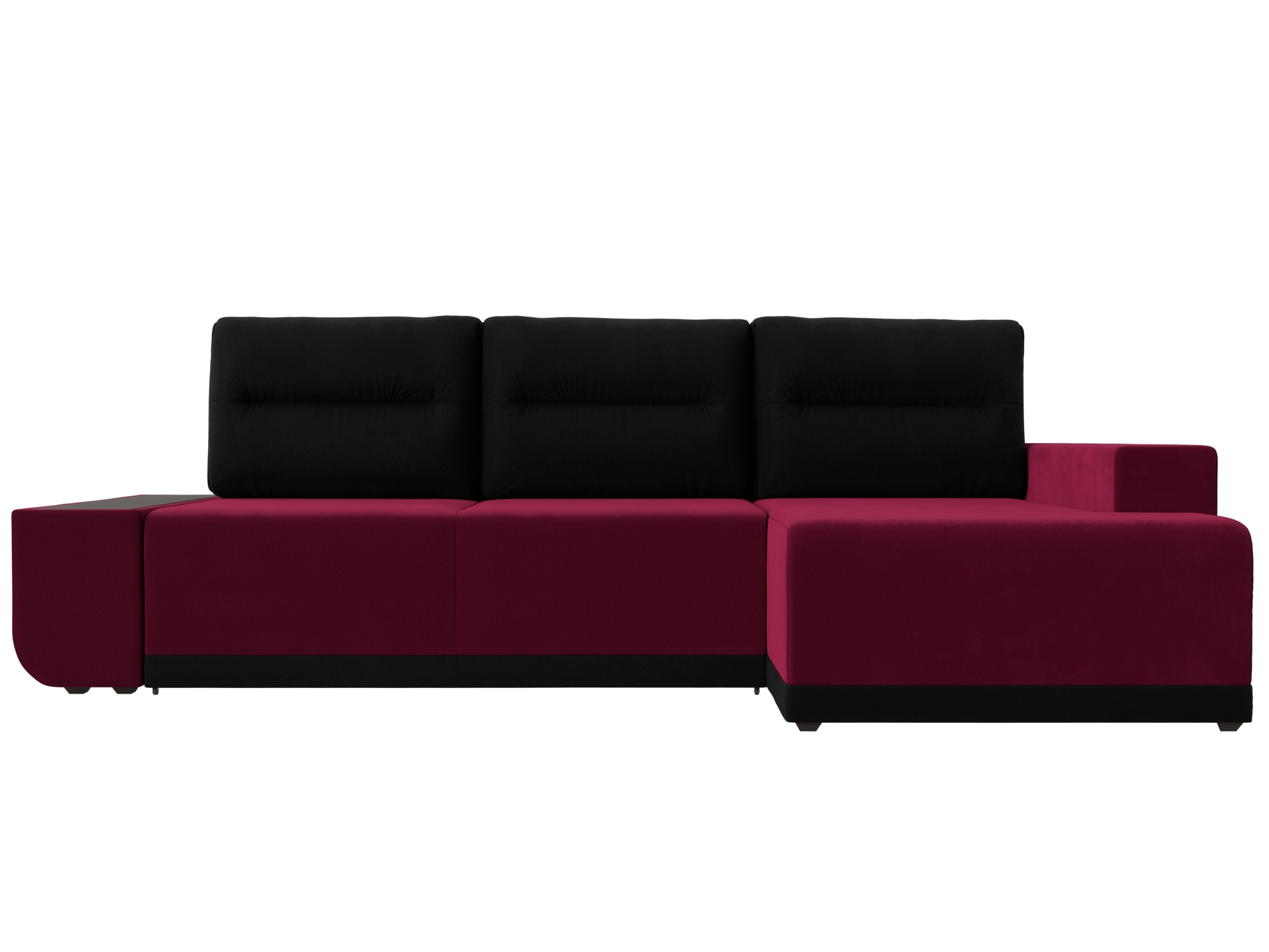 Угловой диван Чикаго правый угол (Бордовый\Черный)