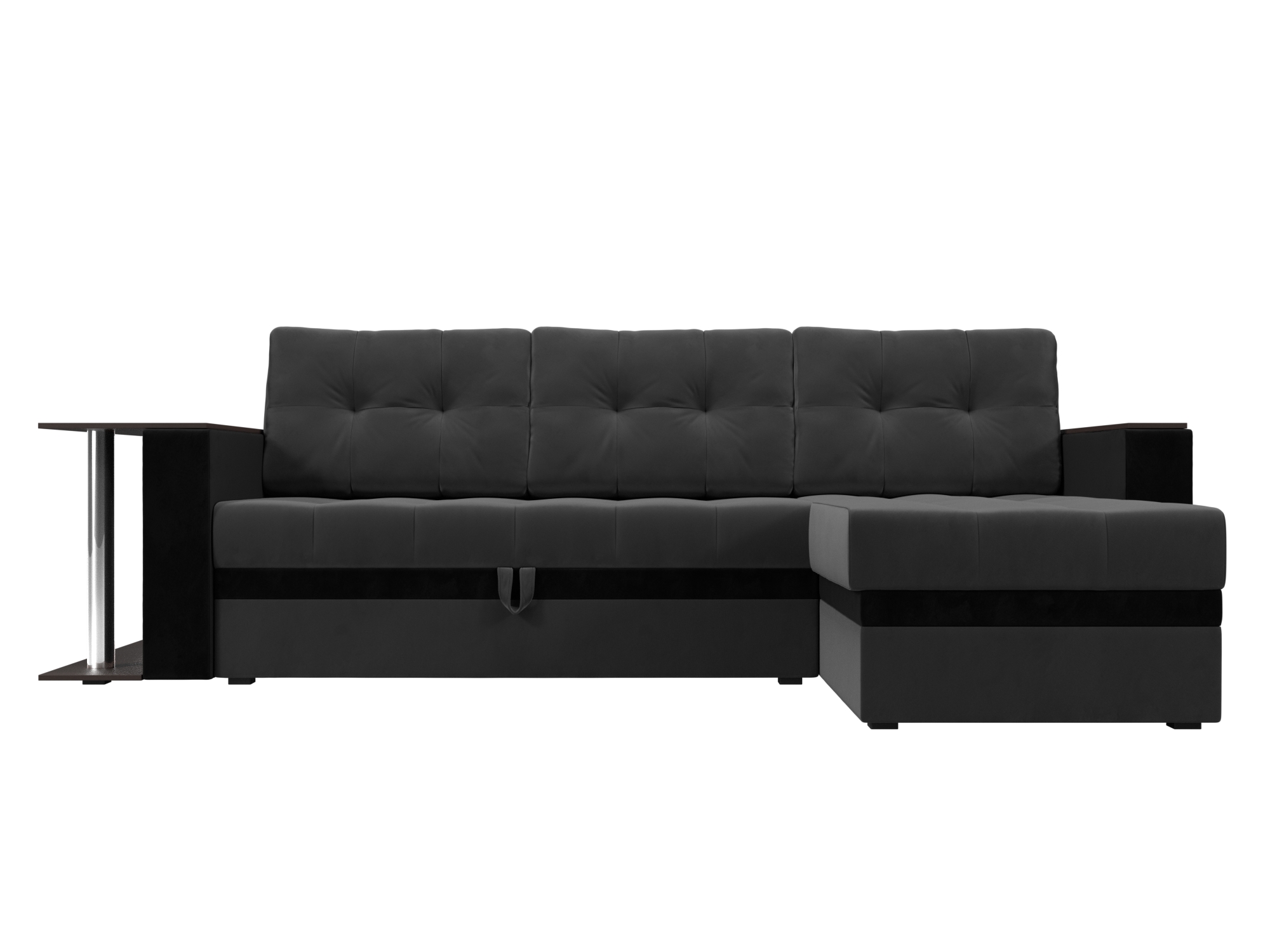 Угловой диван Атланта М правый угол (Серый\Черный)