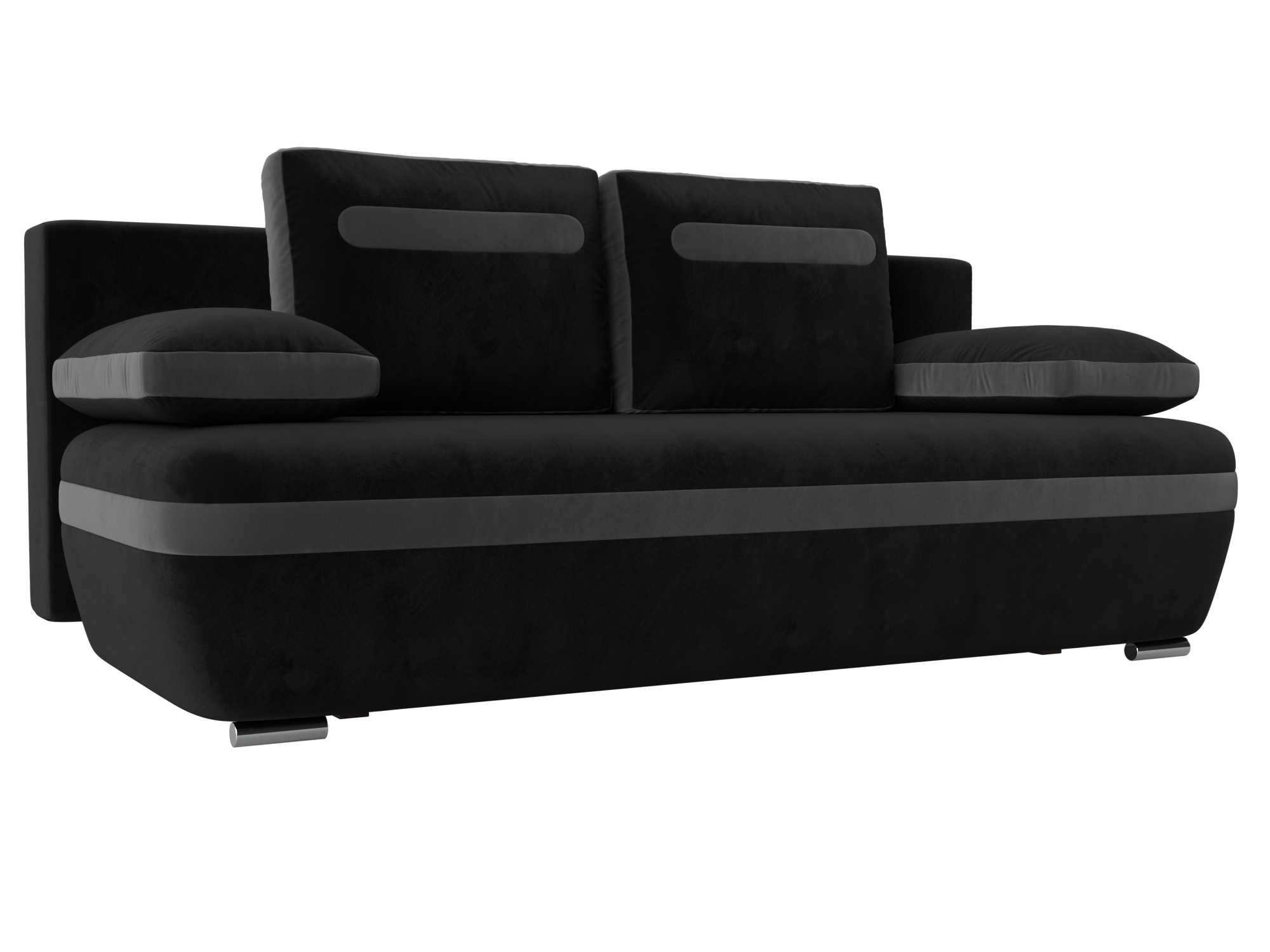 Прямой диван Каир (черный\серый)