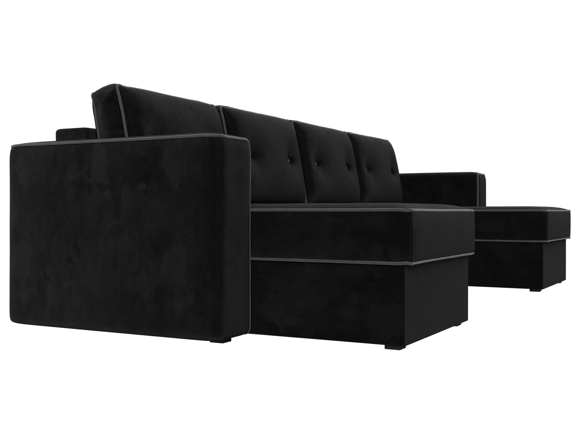 П-образный диван Принстон (черный\серый)