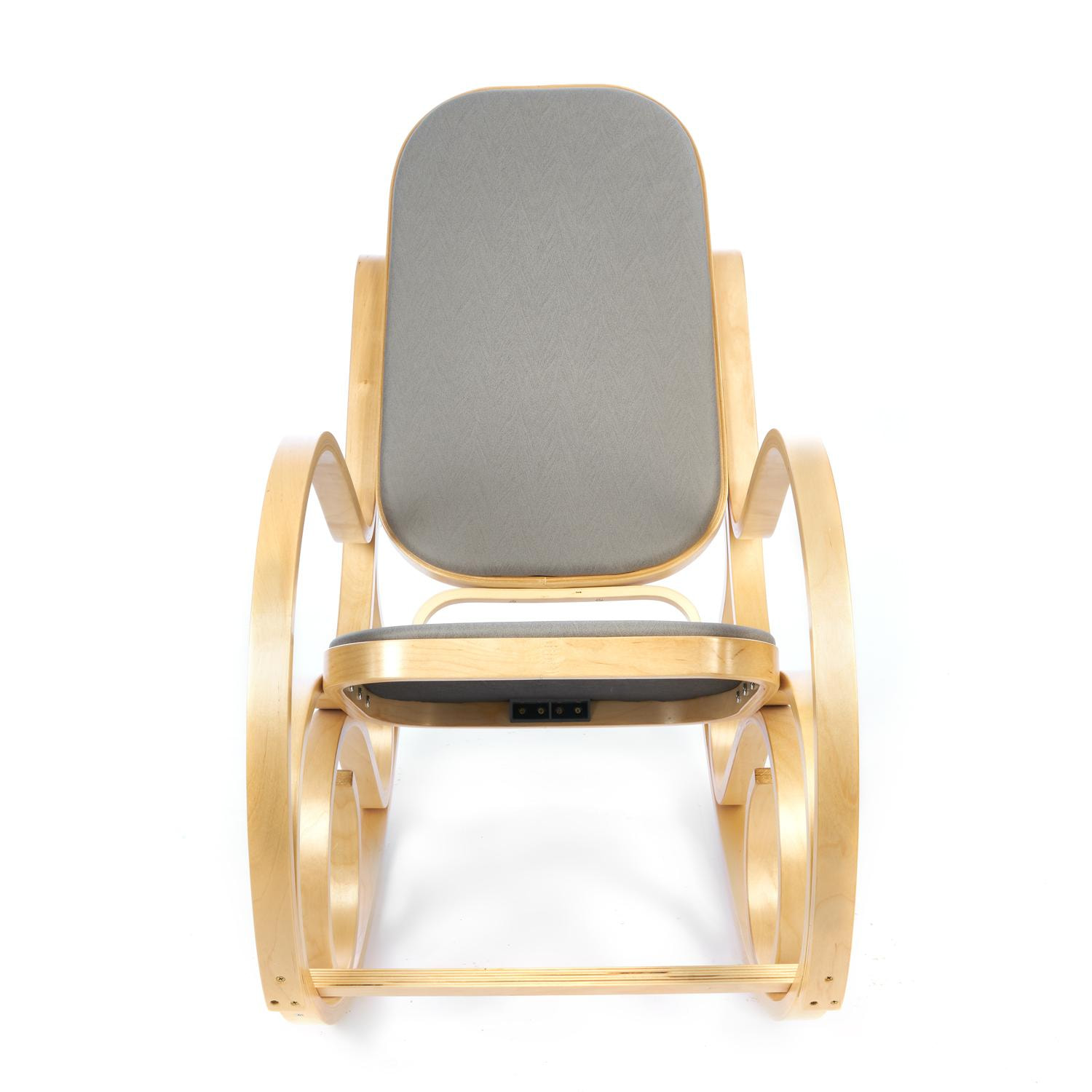 Кресло-качалка mod. AX3002-2 натуральный #1/ ткань светло-серая