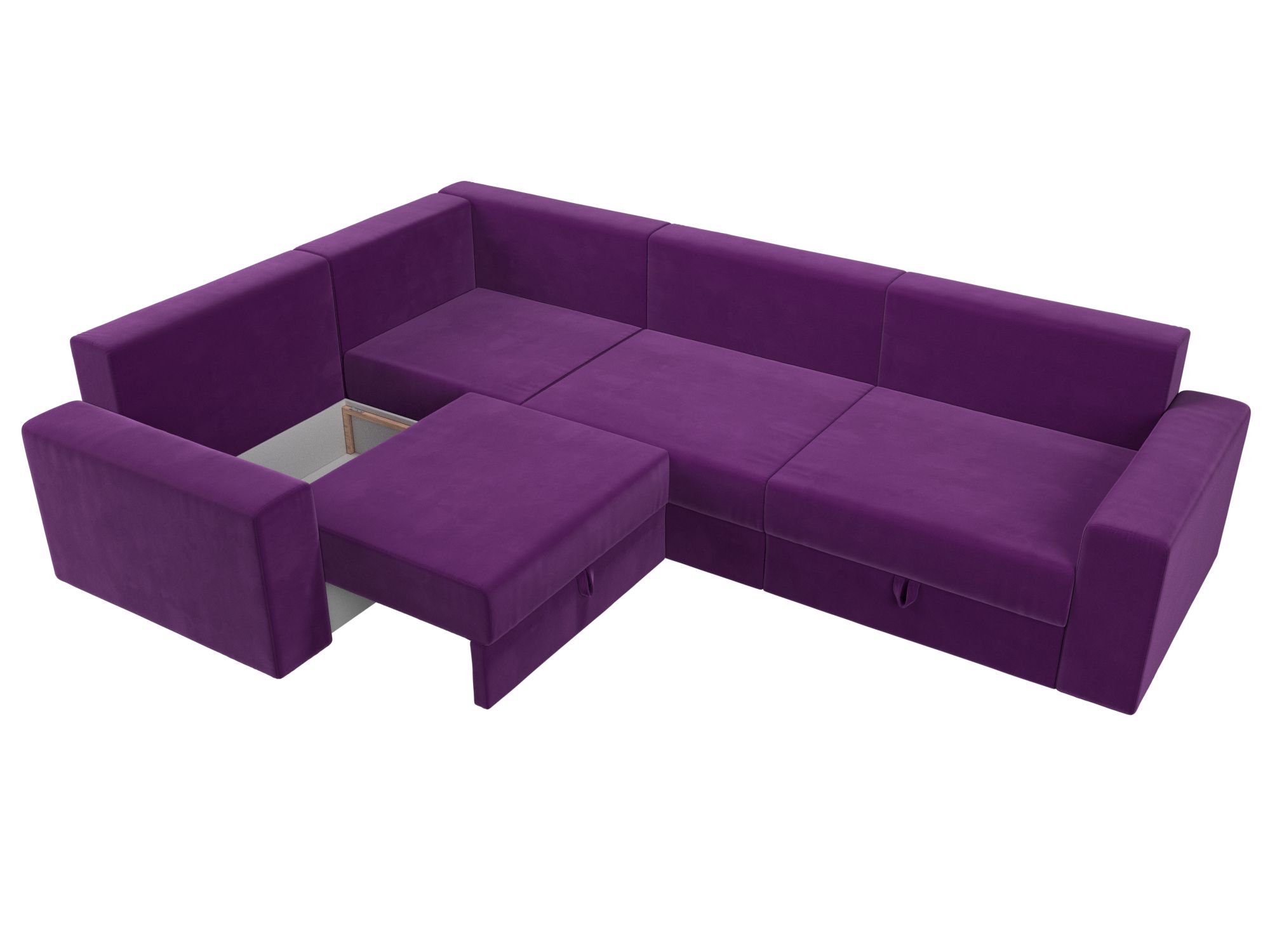 Угловой диван Майами Long левый угол (Фиолетовый\Черный)