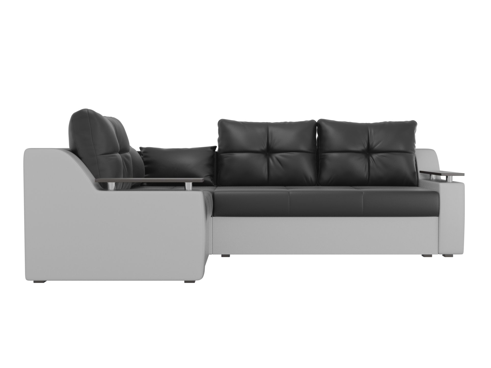 Угловой диван Кронос левый угол (Черный\Белый)