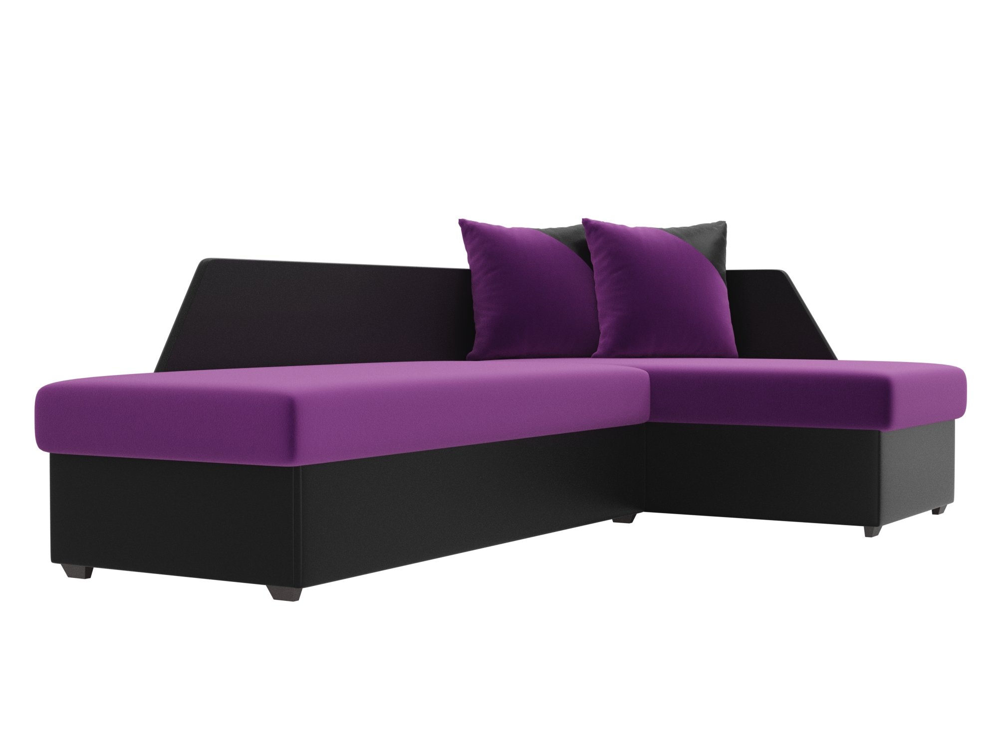 Угловой диван Андора правый угол (Фиолетовый\Черный)