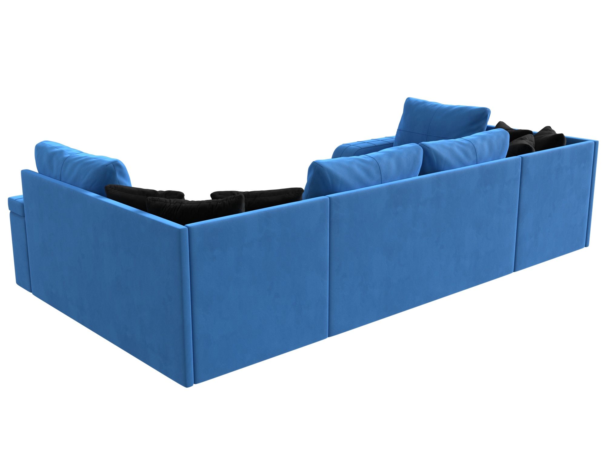 П-образный диван Николь (Голубой\Черный\Черный)