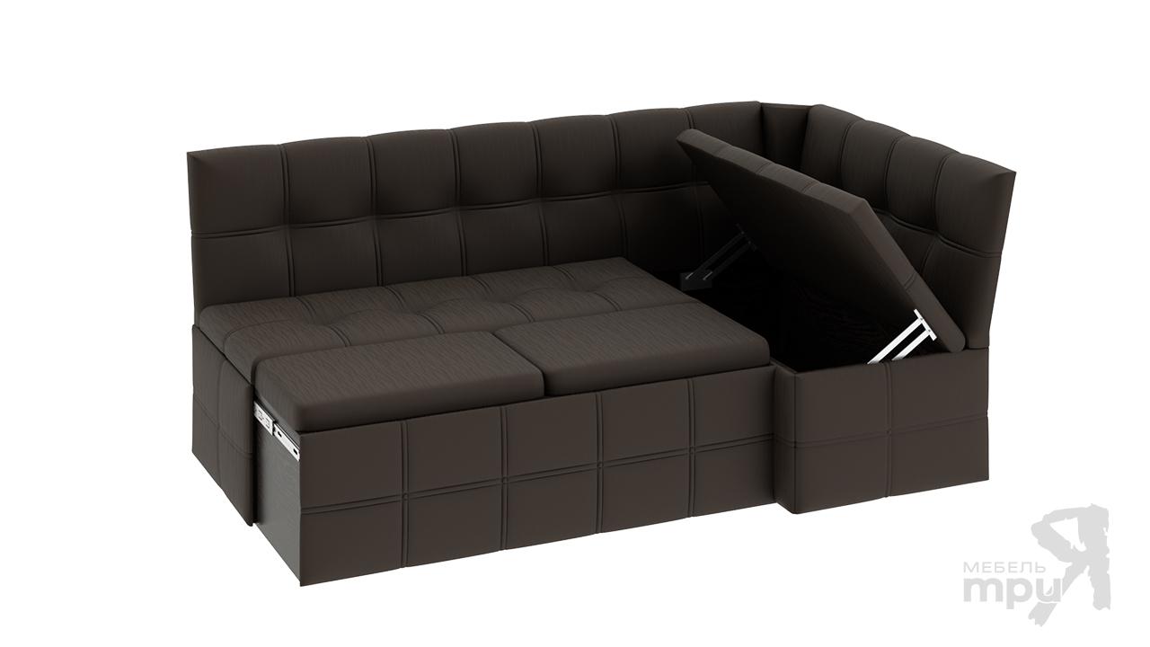 Кухонный диван Домино со спальным местом (кашемир коричневый)