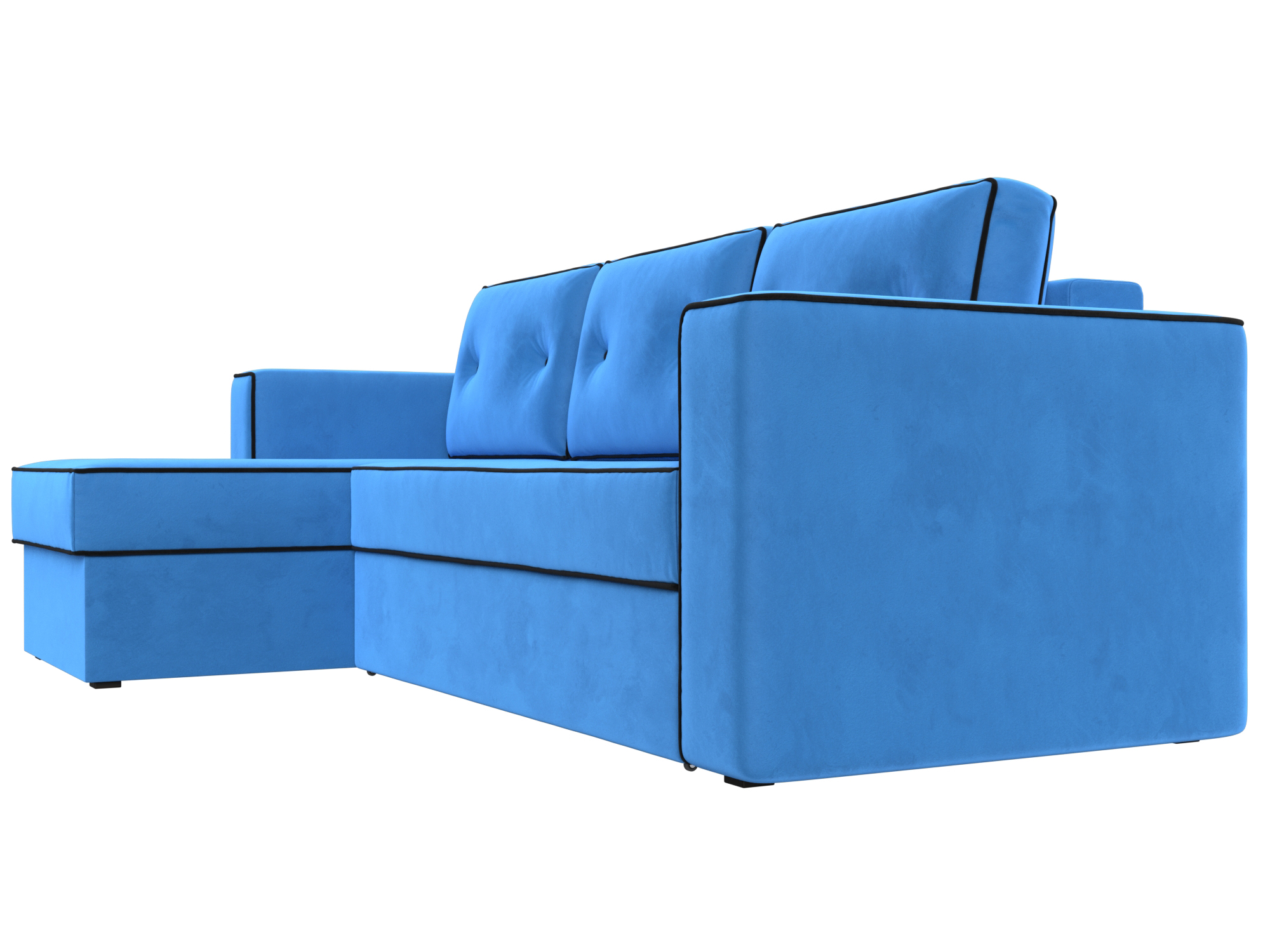 Угловой диван Принстон левый угол (Голубой\Черный)