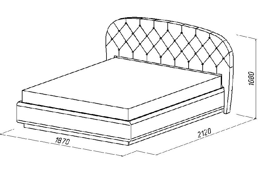 Кровать №321 с подъемным механизмом (кожзам белый)