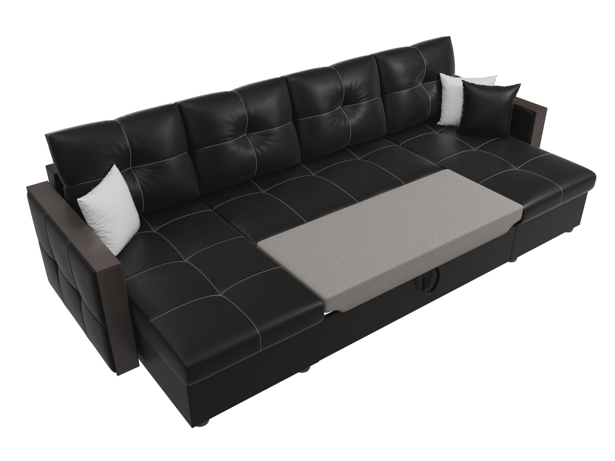 П-образный диван Валенсия (Черный)