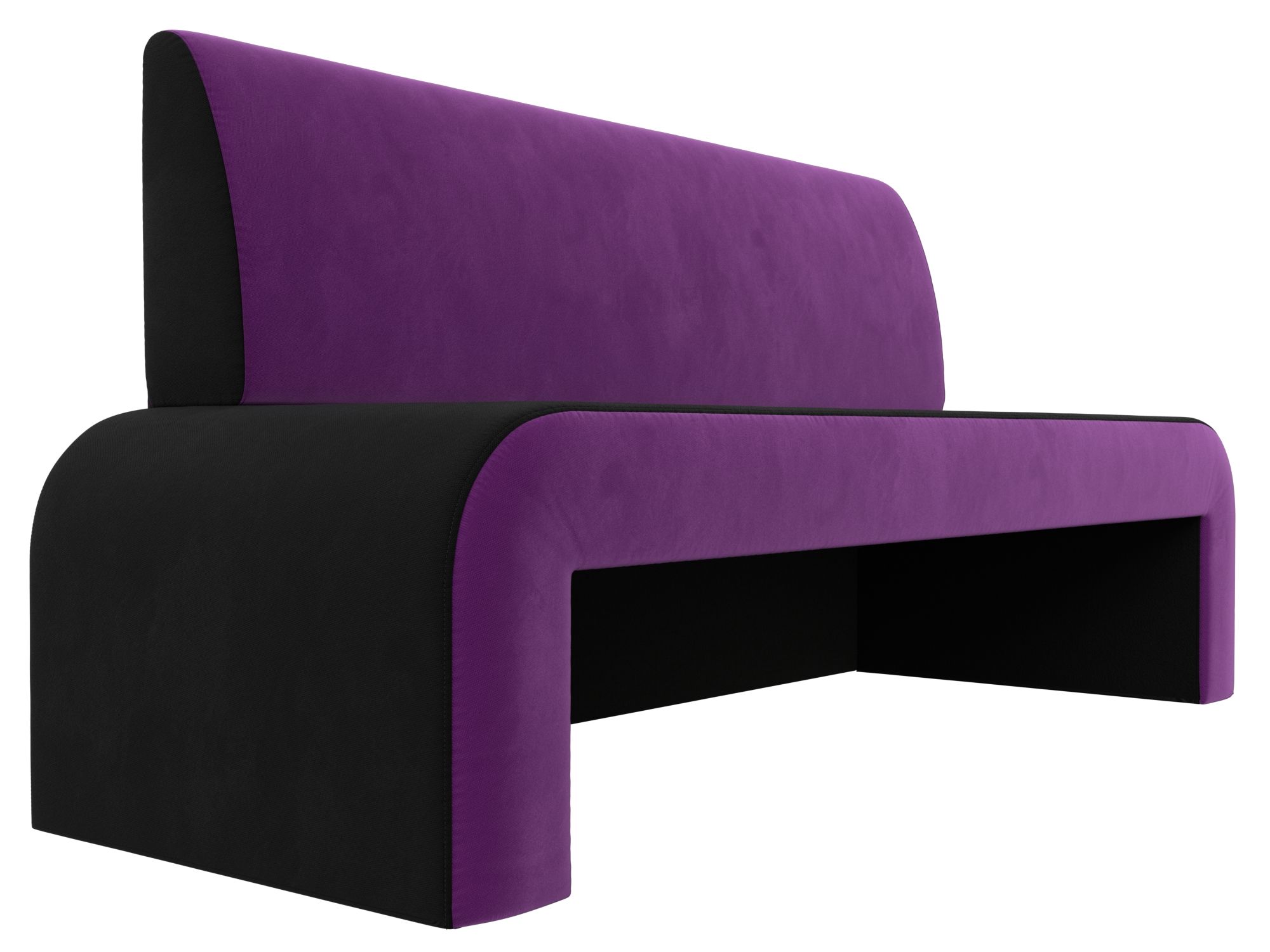 Кухонный прямой диван Кармен (Черный\Фиолетовый)