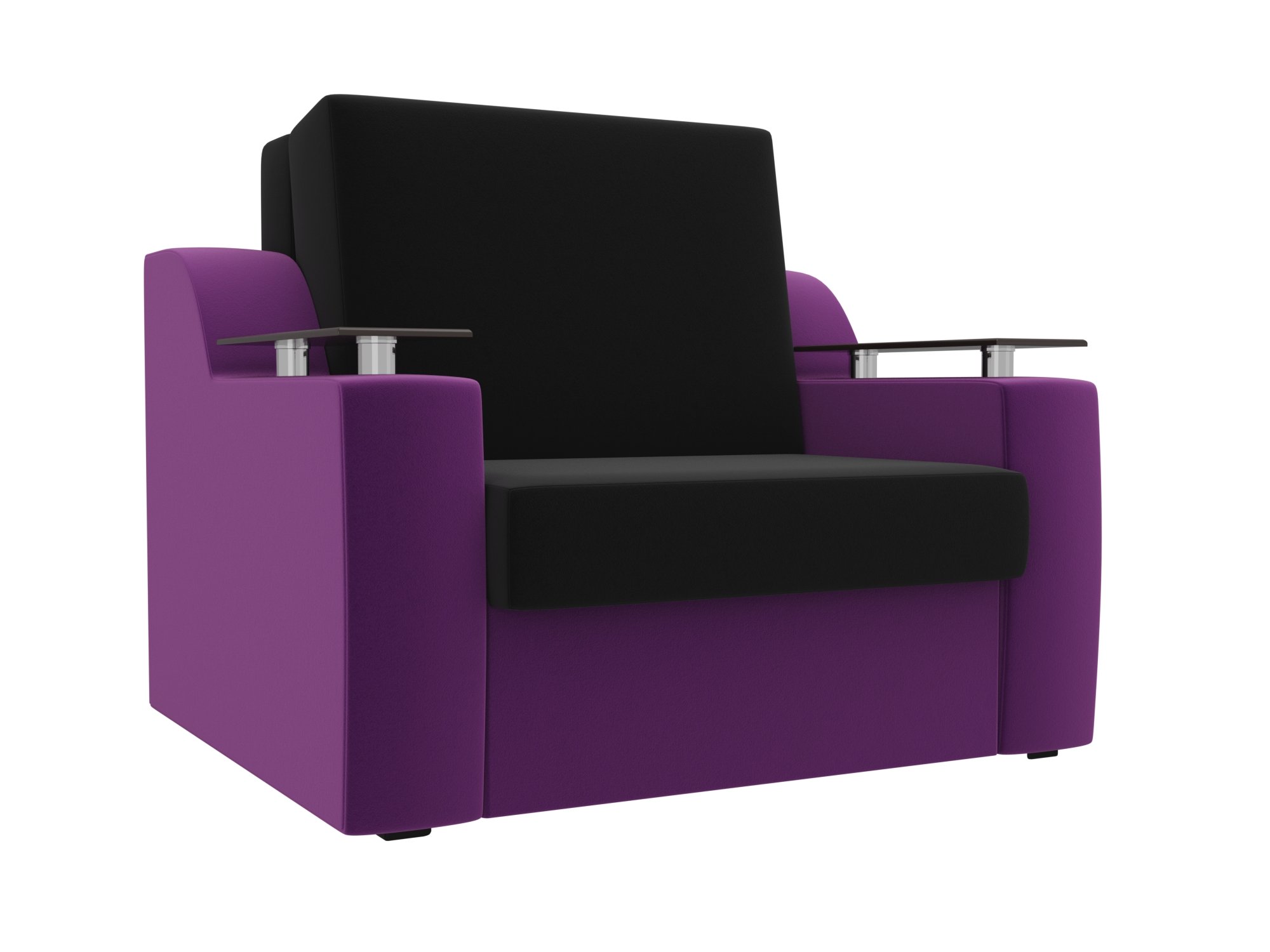 Кресло-кровать Сенатор 80 (Черный\Фиолетовый)