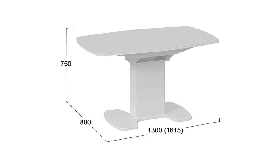 Стол обеденный Портофино - СМ(ТД)-105.02.11(1) Белый глянец, Стекло белое