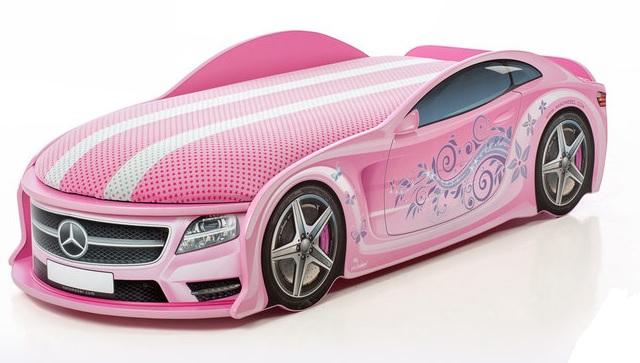 Кровать машина Мерседес розовый