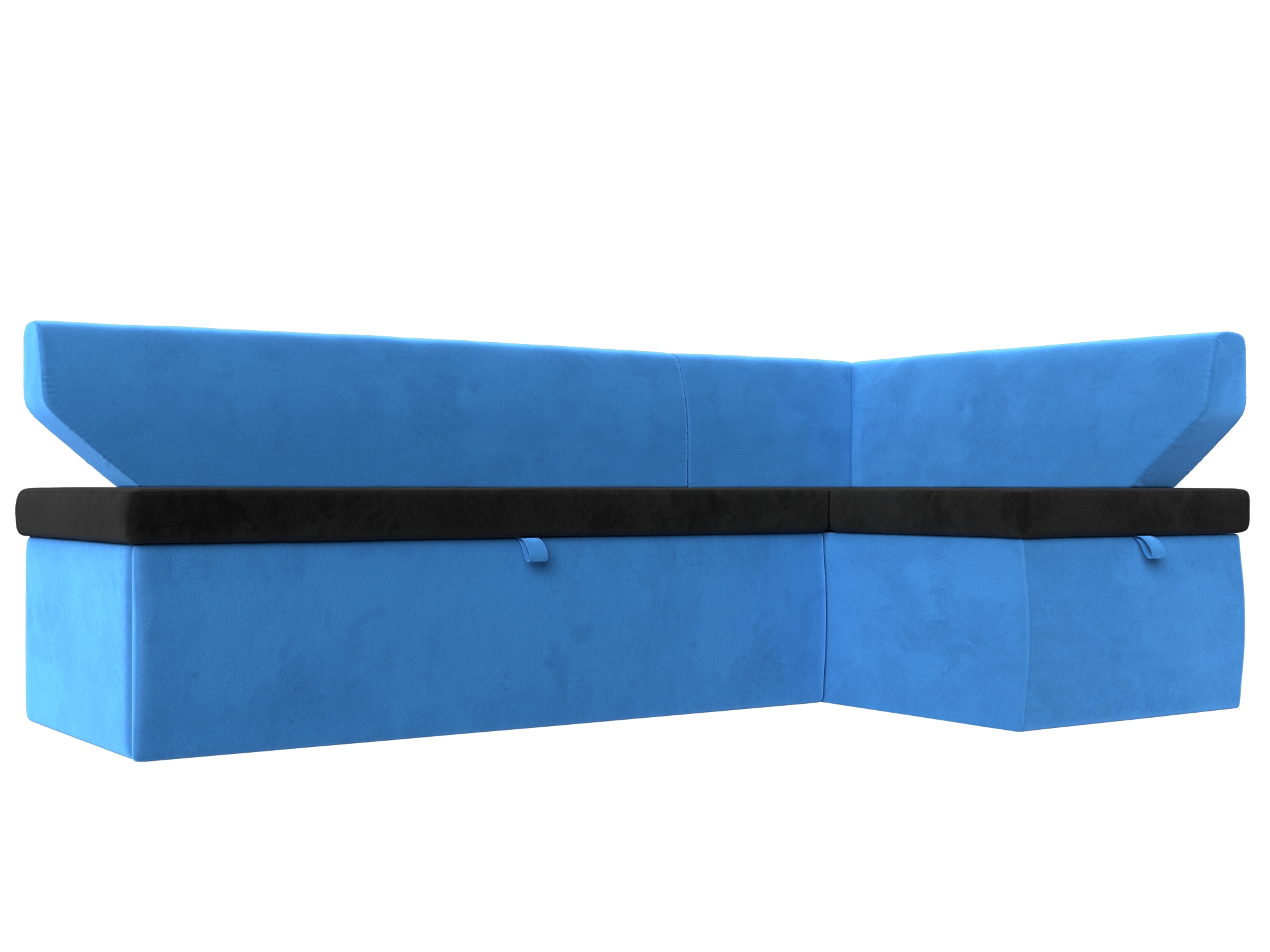 Кухонный угловой диван Омура правый угол (Черный\Голубой)