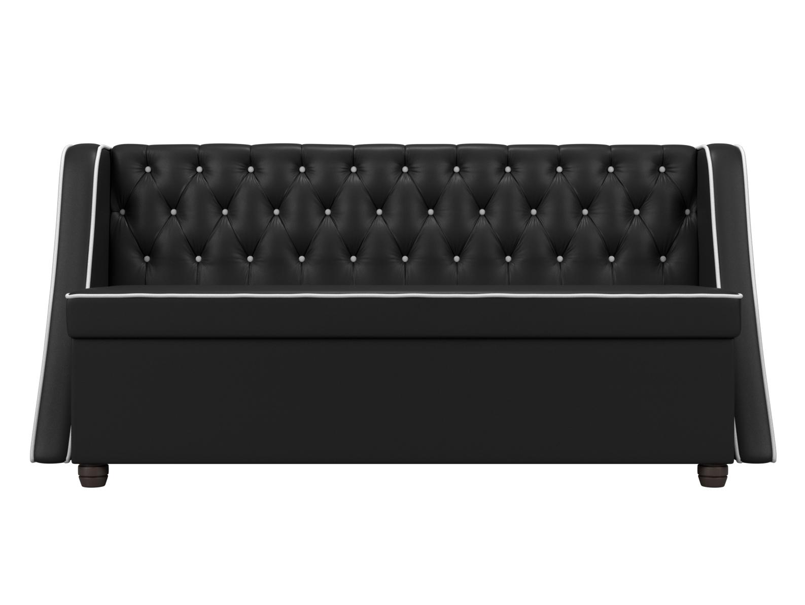 Кухонный прямой диван Лофт (Черный\Белый)