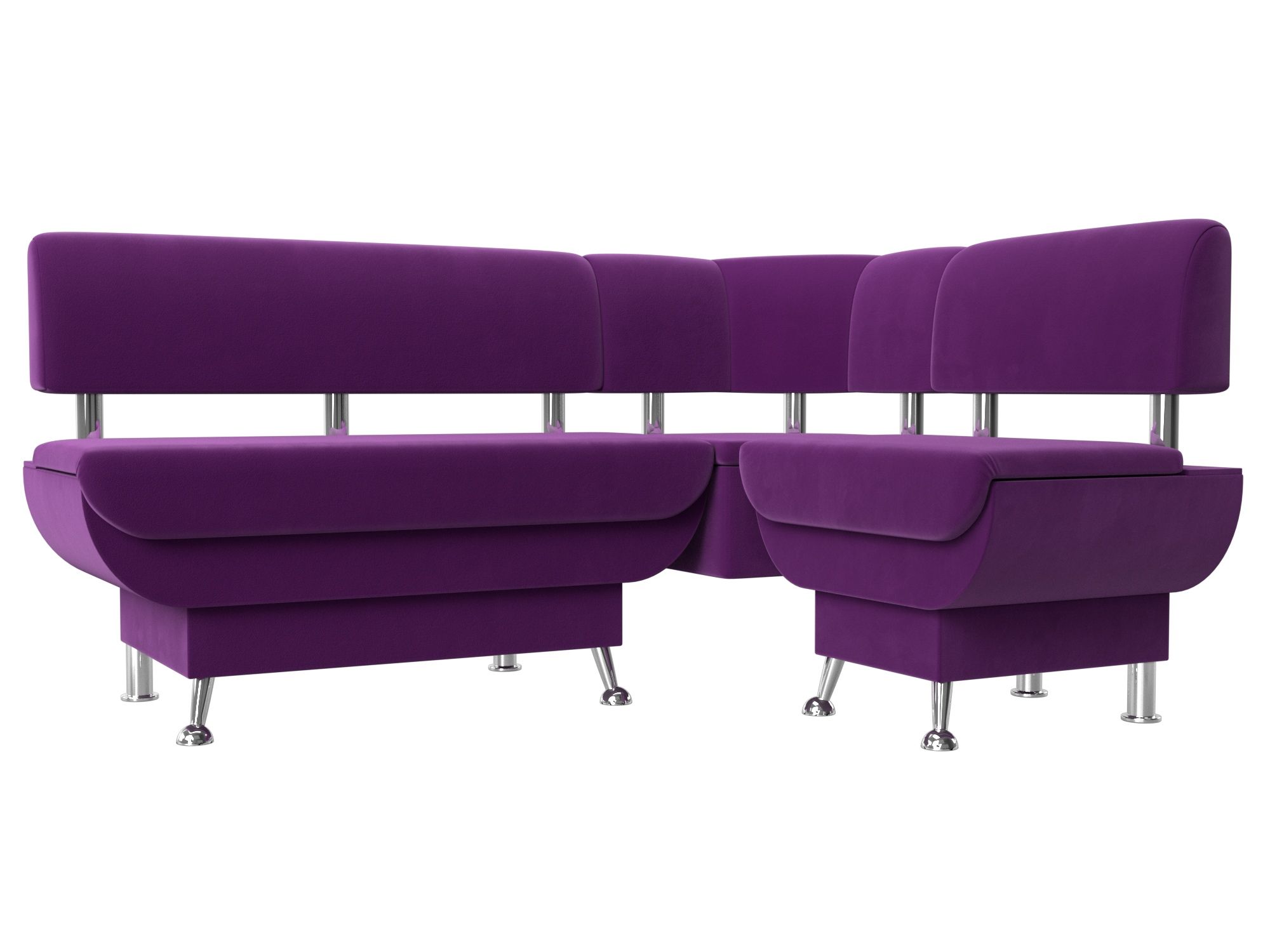 Кухонный угловой диван Альфа правый угол (Фиолетовый)
