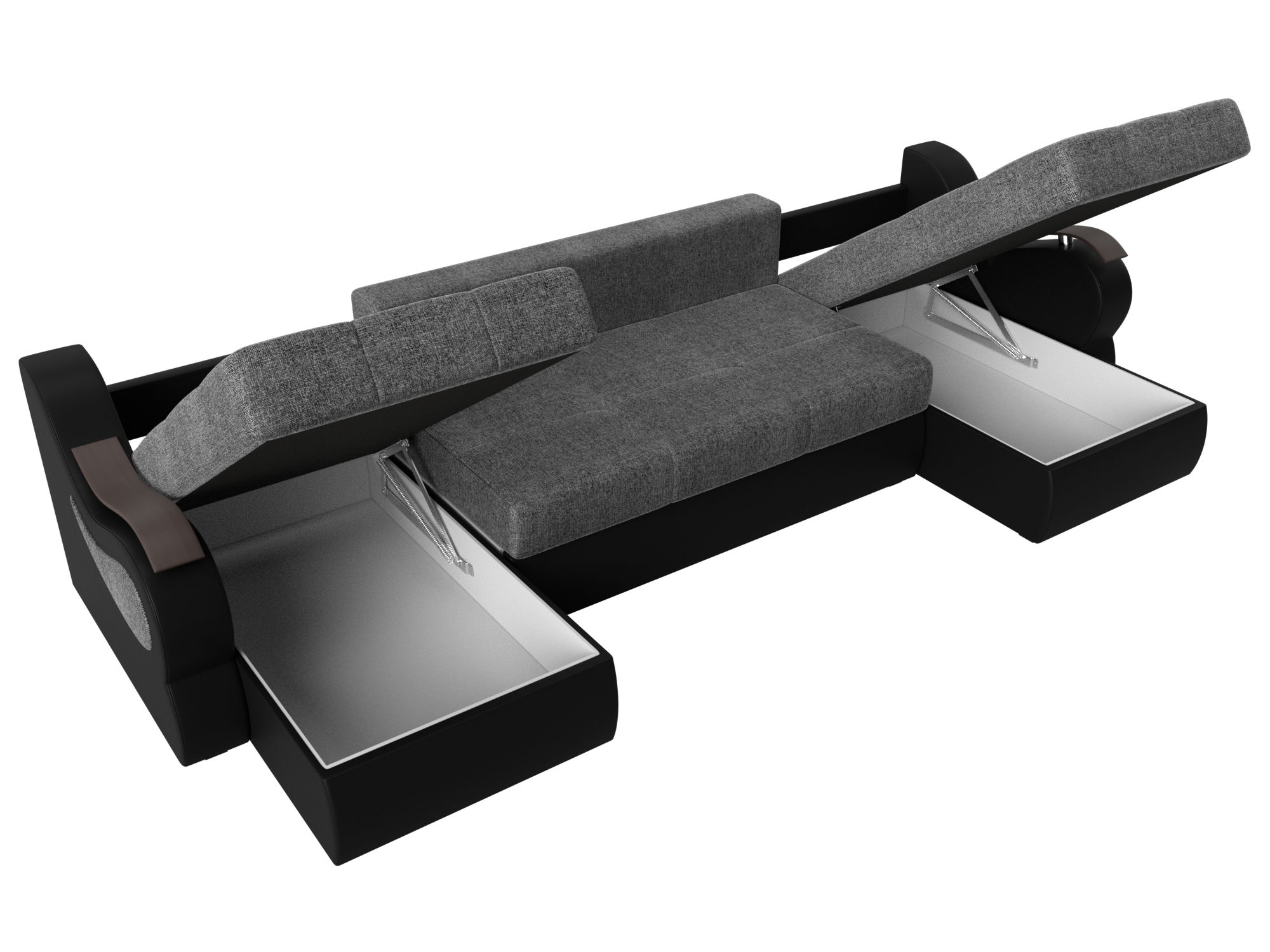 П-образный диван Меркурий (Серый\Черный)