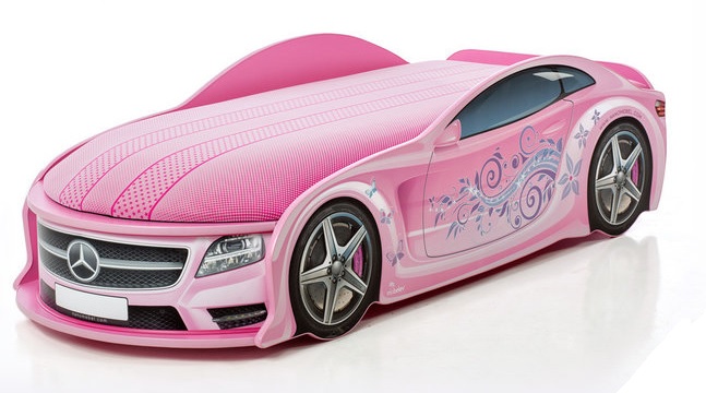 Кровать машина Мерседес розовый