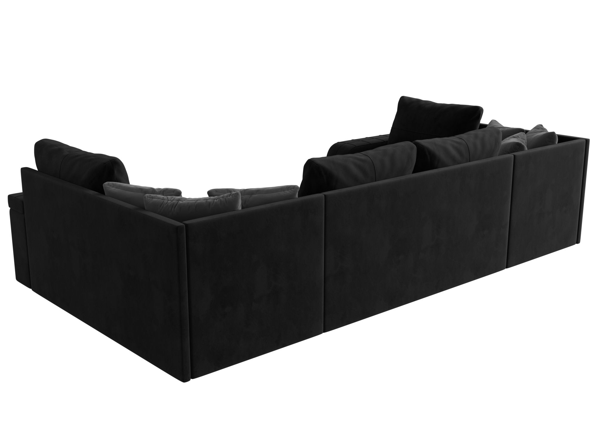 П-образный диван Николь (Черный\Черный\Серый)