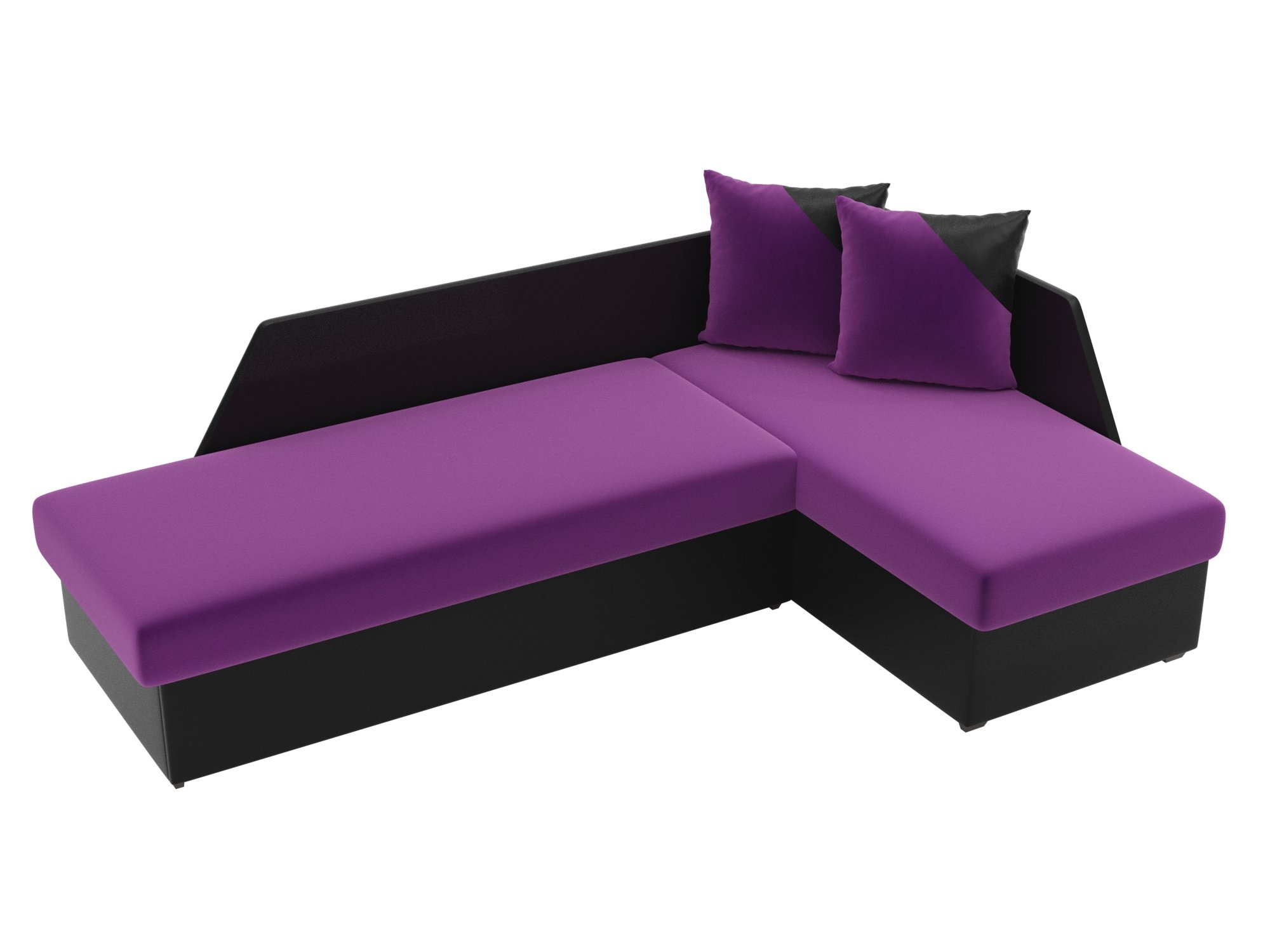 Угловой диван Андора правый угол (Фиолетовый\Черный)