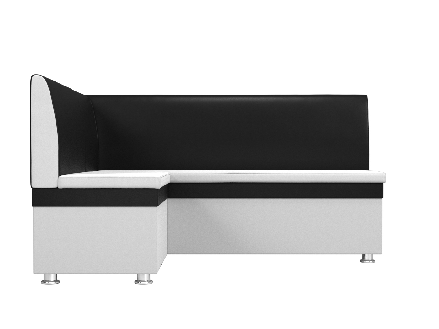 Кухонный угловой диван Уют левый угол (Белый\Черный)