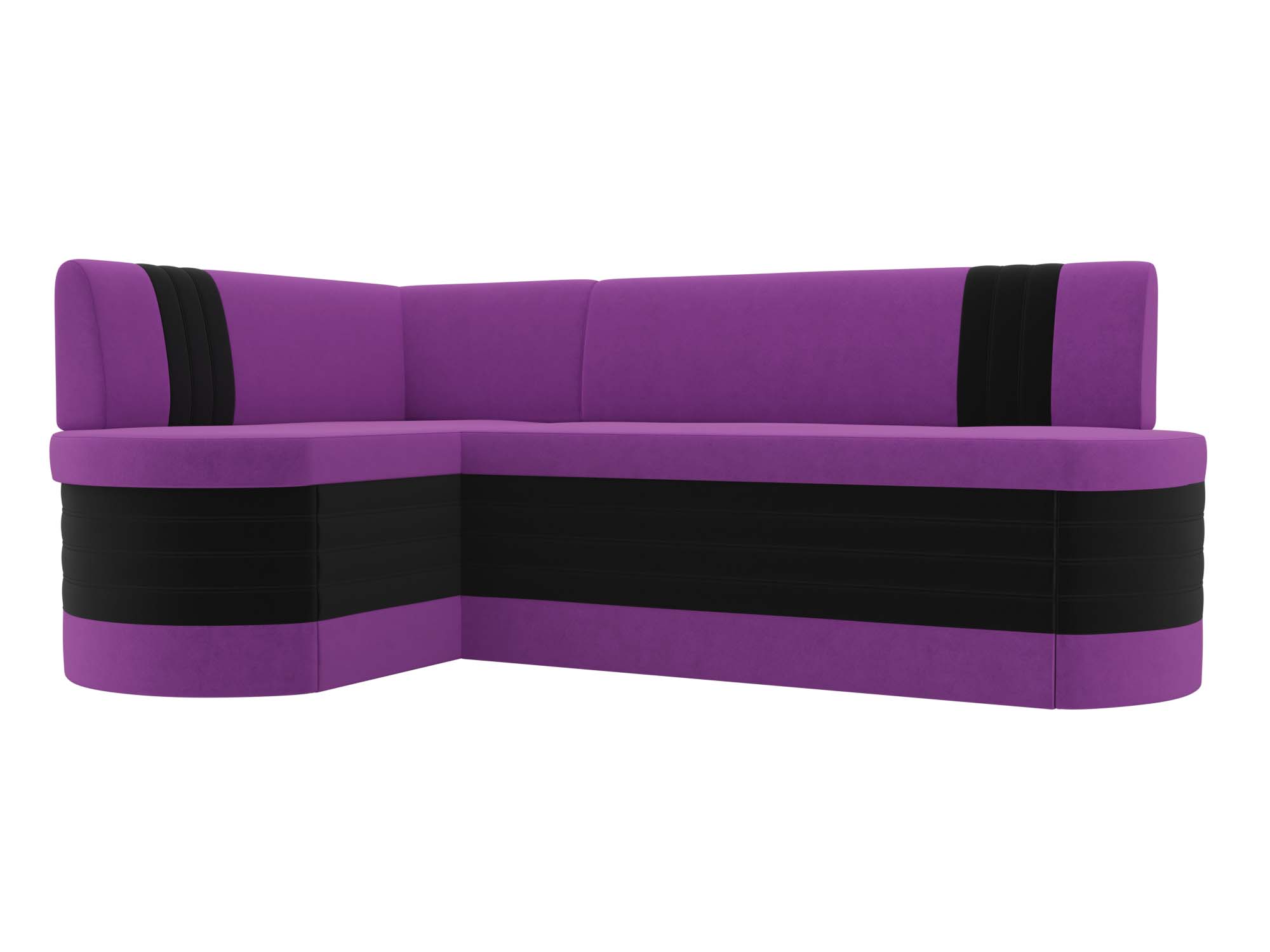 Кухонный угловой диван Токио левый угол (Фиолетовый\Черный)