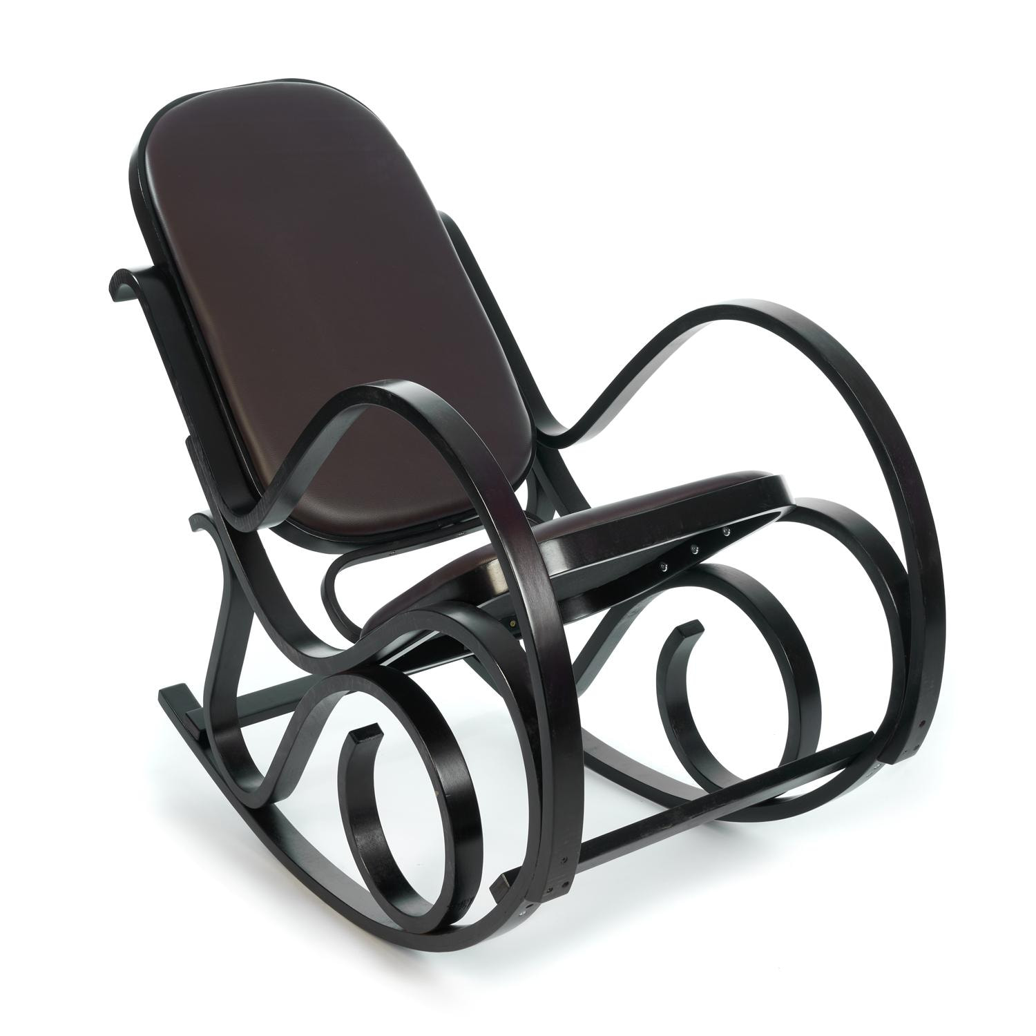 Кресло-качалка mod. AX3002-2 венге #9, экокожа темно-коричневая