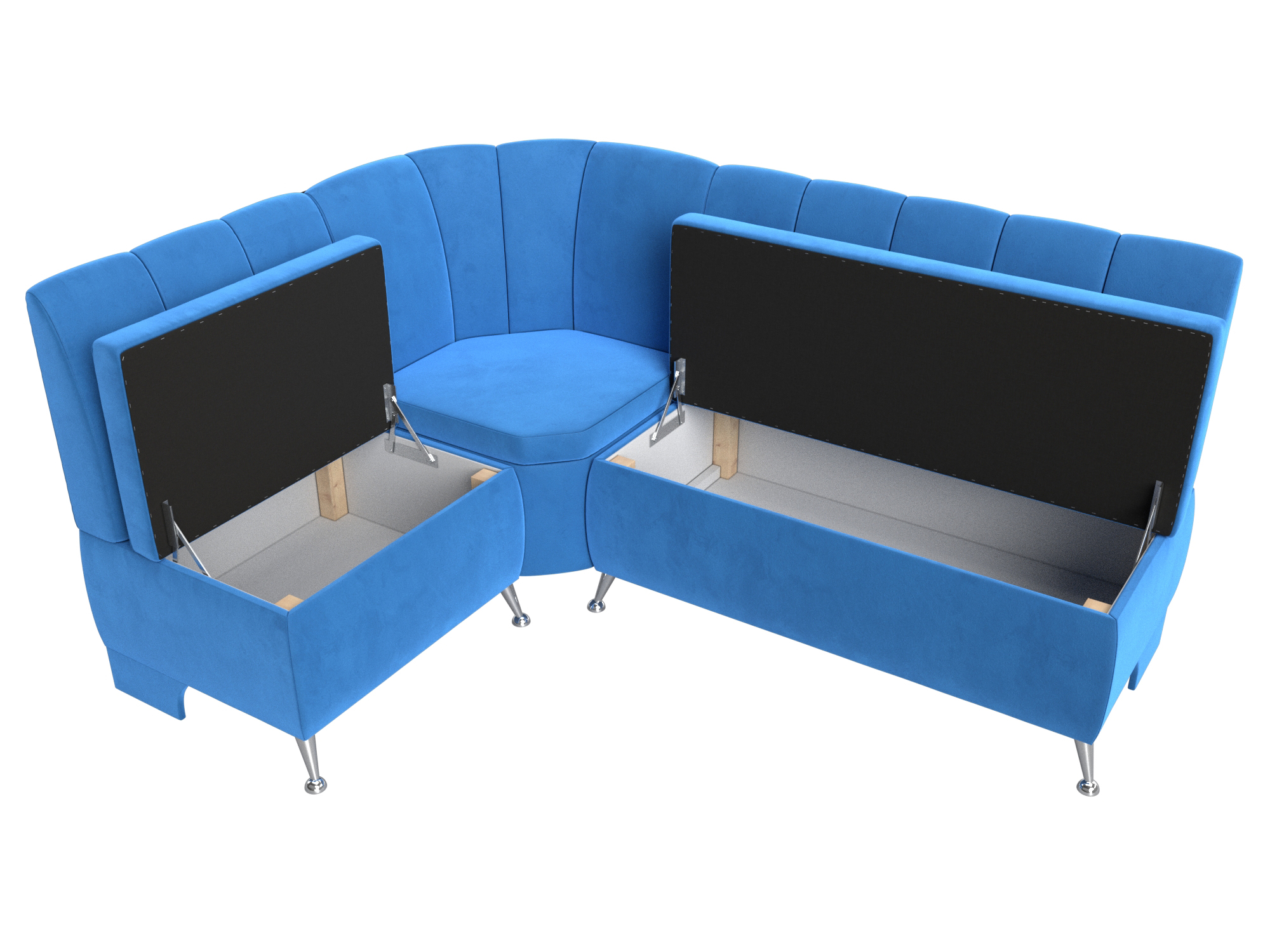 Кухонный угловой диван Кантри левый угол (Голубой)