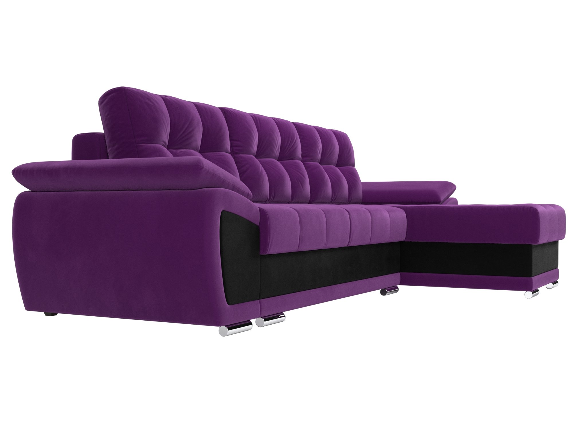 Угловой диван Нэстор правый угол (Фиолетовый\Черный)