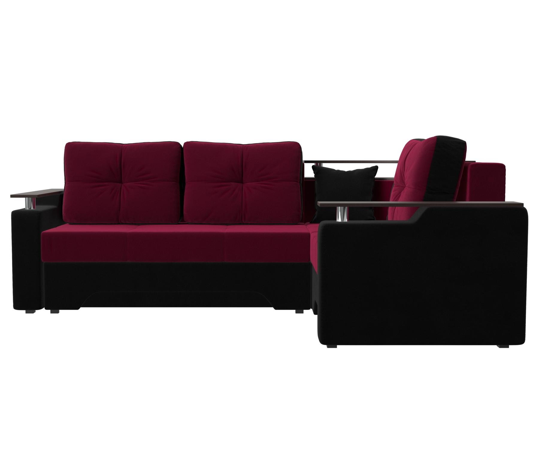 Угловой диван Комфорт правый угол (Бордовый\Черный)