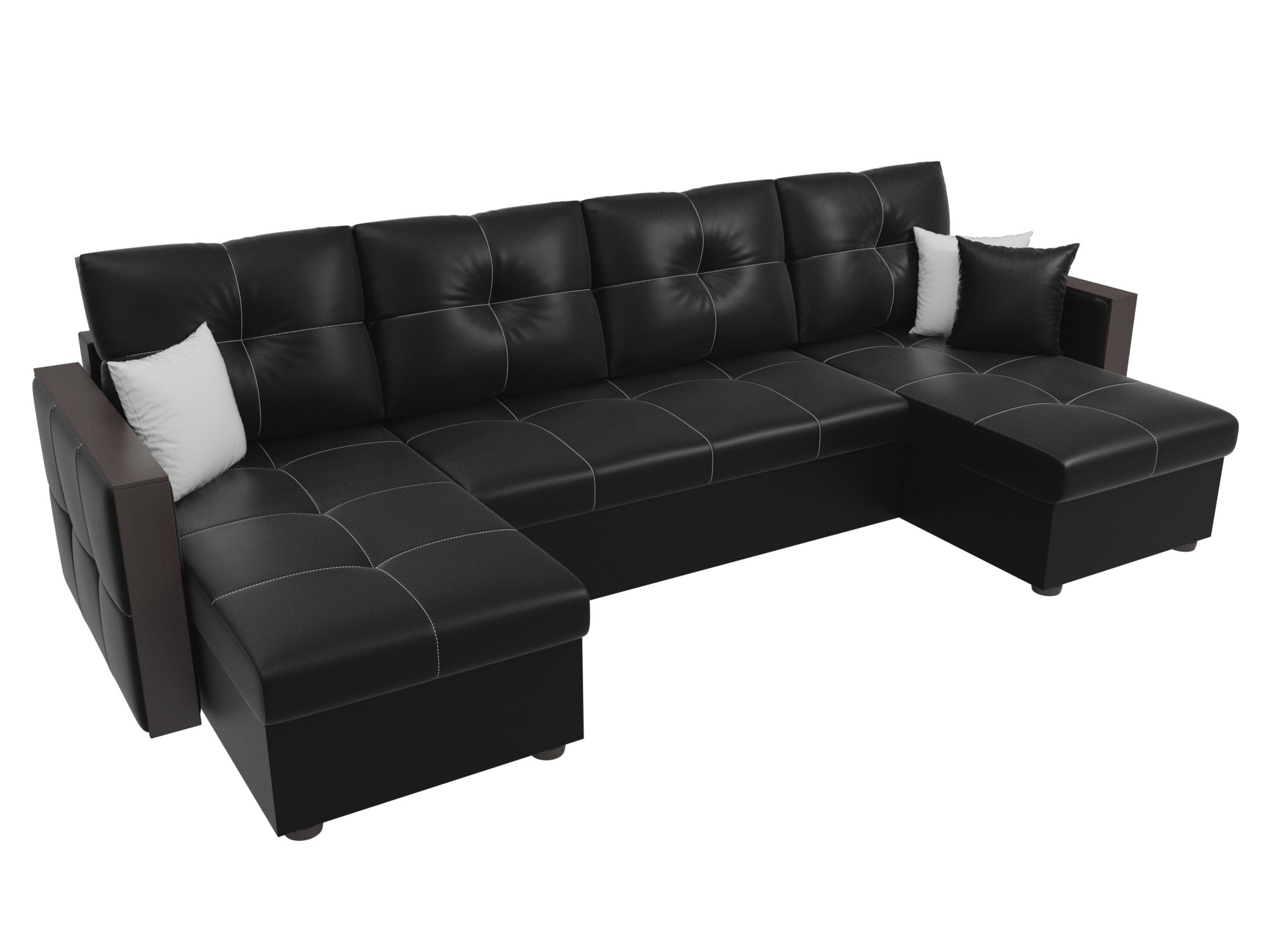 П-образный диван Валенсия (Черный)