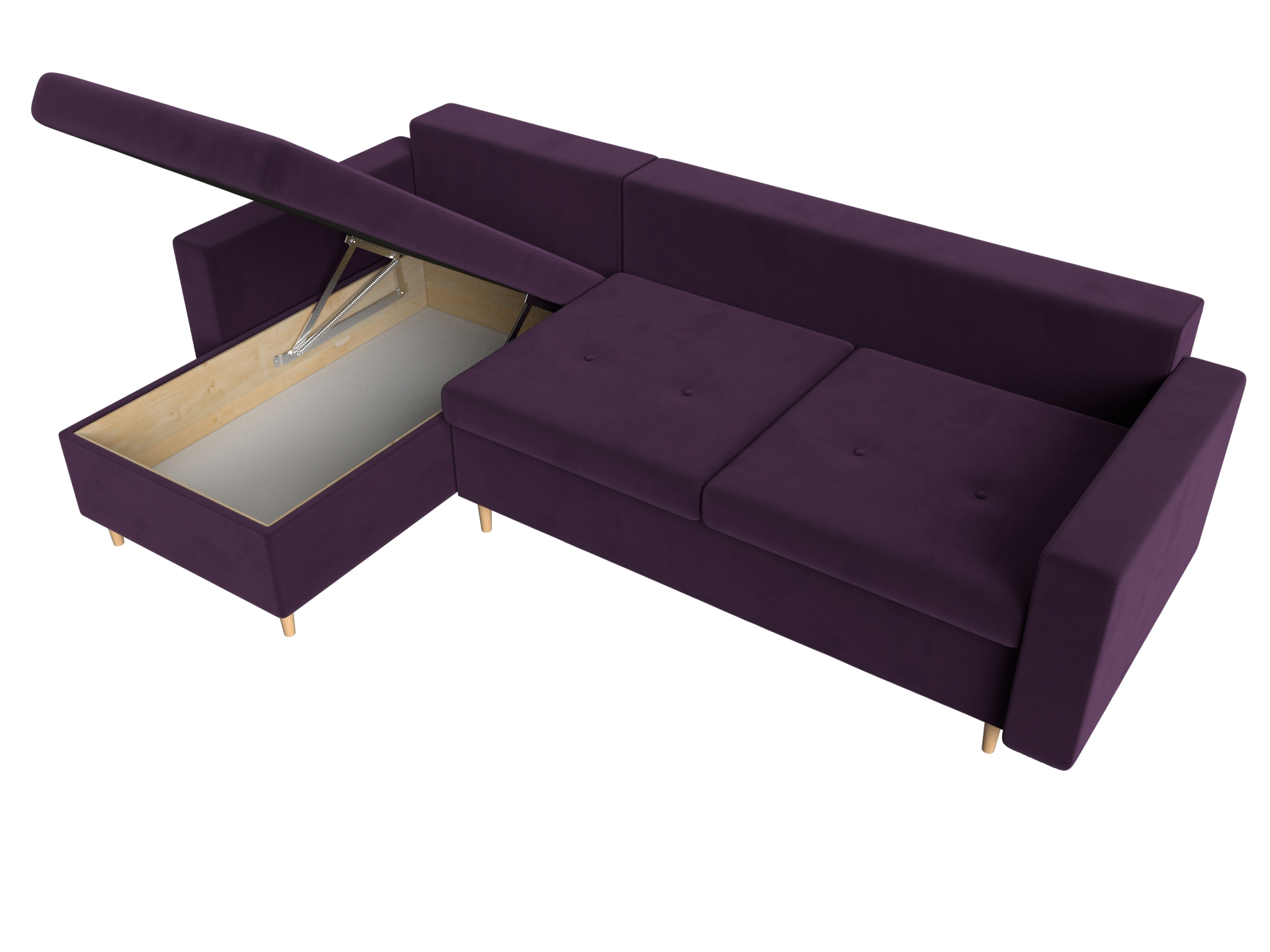 Угловой диван Белфаст левый угол (Фиолетовый)