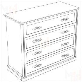 Комод Мишель 4 ящ. широкий белый матовый