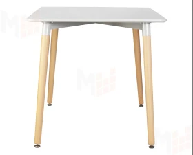 Стол обеденный DOBRIN SERRA WIDE (ножки светлый бук, столешница светло-серая)
