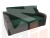 Прямой диван аккордеон Сенатор 160 (Зеленый\Коричневый)