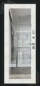 Входная металлическая дверь Флэш с зеркалом Bianco Veralinga