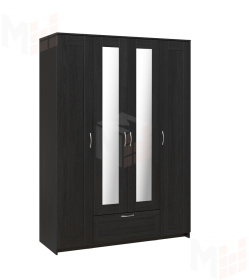 Шкаф Сириус 4 двери 1 ящик (2 зеркала) высокий, венге