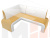 Кухонный угловой диван Кармен левый угол (Желтый\Белый)