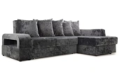 Диван угловой Марго Серый Правый Велюр