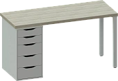 Стол письменный Ингар 2/5Т  дуб беленый / белый Стол письменный Ингар 2/5Т  дуб беленый / белый