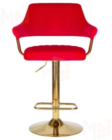 Стул барный DOBRIN CHARLY GOLD (красный велюр (MJ9-45))
