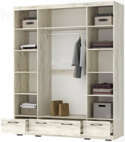 Шкаф СОНАТА ШСЗ-1800 Дуб Крафт белый-Антрацит