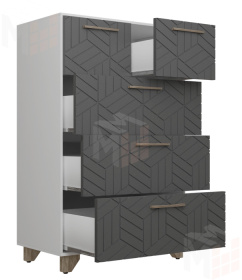 Комод Амстердам (белый/серый графит)